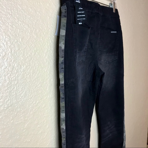 Hudson Knit Stretch Denim Chino Jogger Jeans Black & Camouflage Size XL - Picture 4 of 6